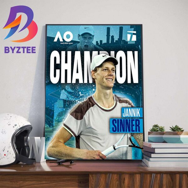 Jannik Sinner Mens Singles Champions Australian Open Winner Art Decor Poster Canvas