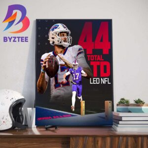 Josh Allen 44 Total TD Leader NFL Art Decorations Poster Canvas