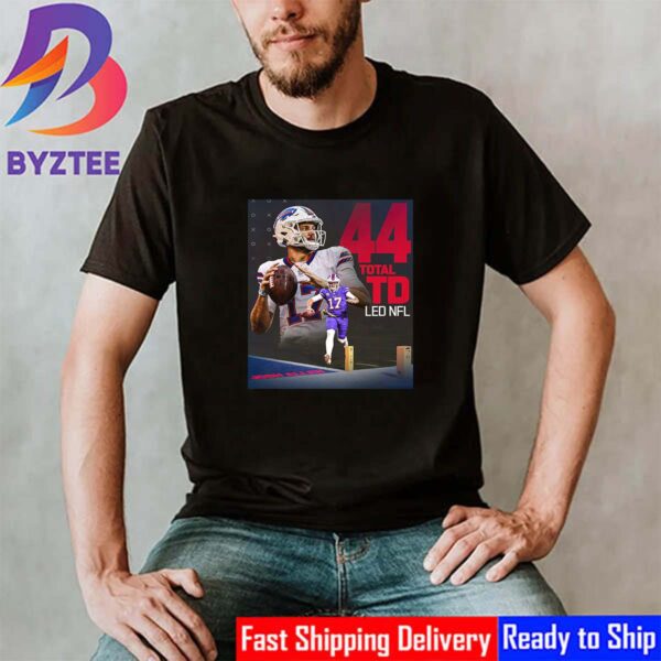 Josh Allen 44 Total TD Leader NFL Vintage T-Shirt