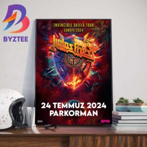 Judas Priest Invincible Shield Tour Europe At Parkorman Istanbul 24 July 2024 Art Decor Poster Canvas