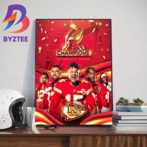 Kansas City Chiefs Back-to-Back AFC Champions Advanced 2024 Super Bowl LVIII Bound Art Decor Poster Canvas