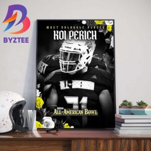Koi Perich Is 2024 All-American Bowl MVP Art Decor Poster Canvas