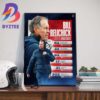 New England Patriots Thanks Head Coach 2000 2023 6-Time Super Bowl Champion Art Decor Poster Canvas