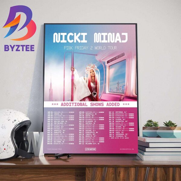 Nicki Minaj Pink Friday 2 World Tour Additional Shows Added Art Decor Poster Canvas