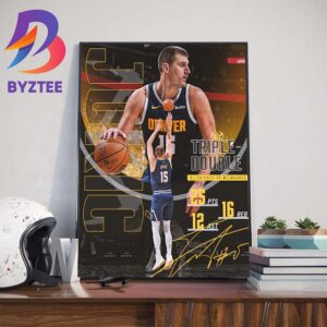 Nikola Jokic Triple-Double 14th Of The Season Art Decor Poster Canvas
