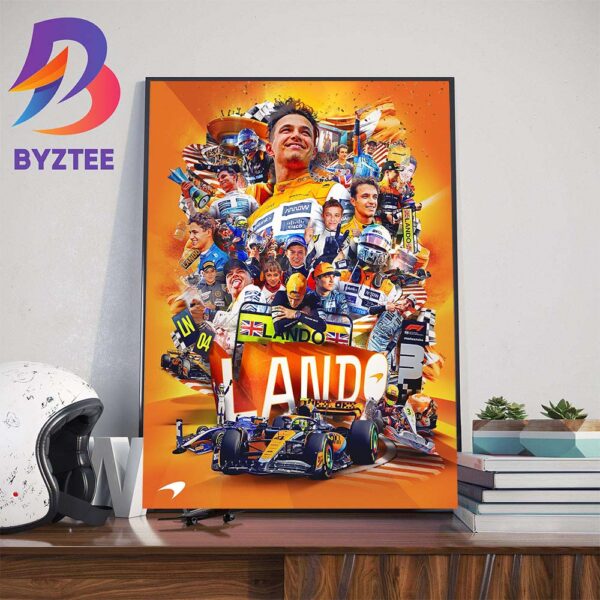 Official Poster Season Six Lando Norris 2024 McLaren F1 Team Art Decorations Poster Canvas