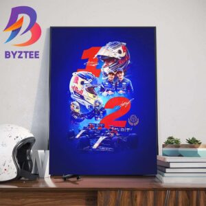 Oracle Red Bull Racing F1 Team 2024 Max Verstappen And Checo Sergio Perez Signature Art Decorations Poster Canvas