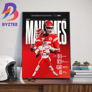 Patrick Mahomes Has An MVP Level Season Just From His Career Playoff Games Art Decor Poster Canvas