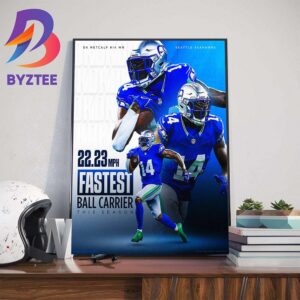 Seattle Seahawks DK Metcalf Is The Fastest Ball Carrier This Season Art Decor Poster Canvas