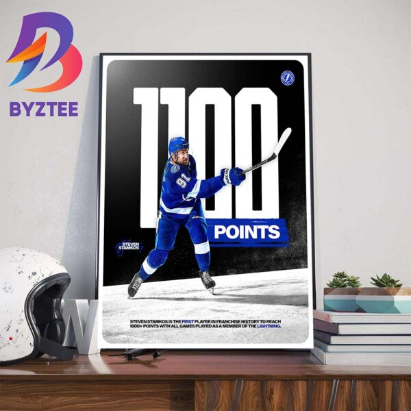Steven Stamkos 1100 NHL Points As A Member Of The Tampa Bay Lightning Art Decor Poster Canvas