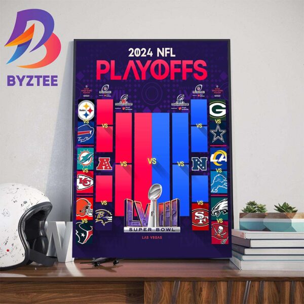The 2024 NFL Playoffs Matchups Are Set Race To Super Bowl LVIII In Las Vegas Art Decorations Poster Canvas