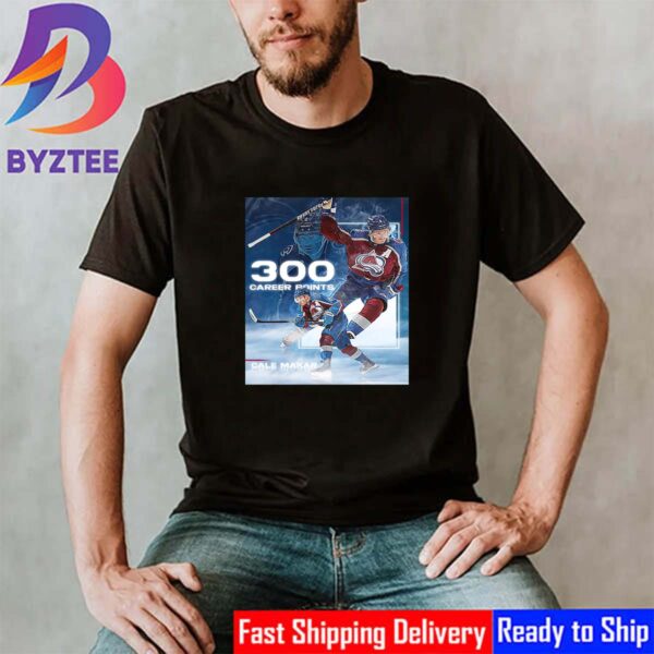 The Colorado Avalanche Player Cale Makar 300 Career Points In NHL Vintage T-Shirt