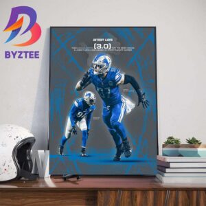 The Detroit Lions DL Aidan Hutchinson 3.0 Sacks Mark The Most By A Lions Player In A Single Postseason Art Decor Poster Canvas