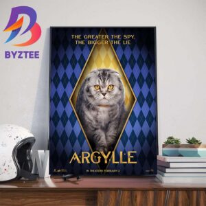 The Greater The Spy The Bigger The Lie Alfie The Cat In Argylle Movie Official Poster Art Decorations Poster Canvas