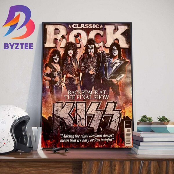 The Latest KISS Magazine Cover Classic Rock Mag Issue 323 Feb 2024 Backstage At The Final Show Art Decorations Poster Canvas