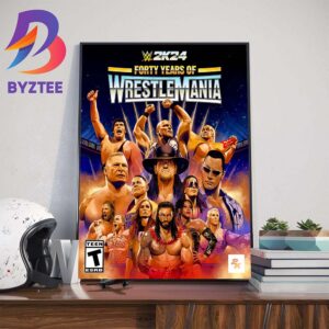 WWE 2K24 40 Years Of WrestleMania Official Poster Art Decor Poster Canvas