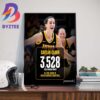 Caitlin Clark 3528 Pts Officially Breaks The NCAA Womens Scoring Record Art Decorations Poster Canvas