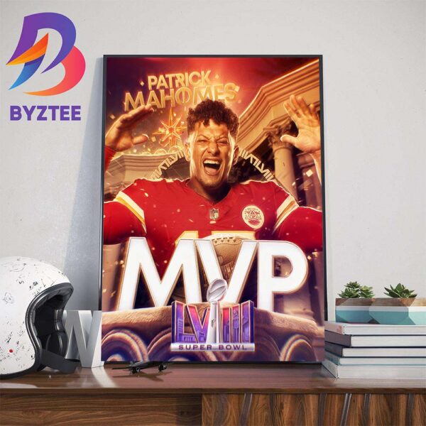 Congratulations Patrick Mahomes 3x Super Bowl MVP Art Decorations Poster Canvas
