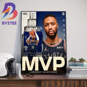 Damian Lillard MVP Kobe Bryant ASG MVP Award 2024 NBA All-Star Game Art Decorations Poster Canvas