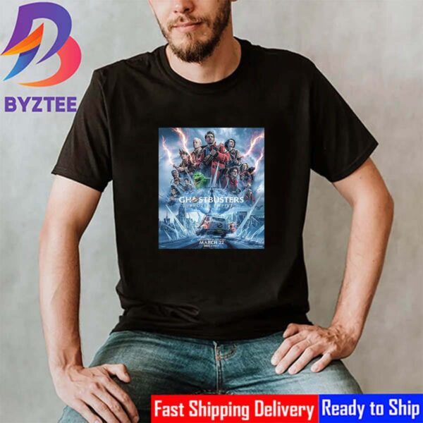 Ghostbusters Frozen Empire New Poster Movie Vintage T-Shirt