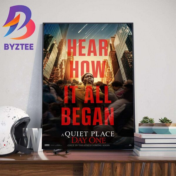 Hear How It All Began A Quiet Place Day One Official Poster Art Decorations Poster Canvas