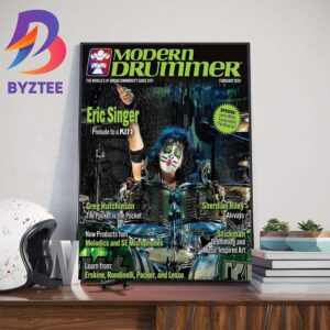 Latest KISS Magazine Cover Eric Singer Rocks The New Issue Of Modern Drummer Art Decorations Poster Canvas