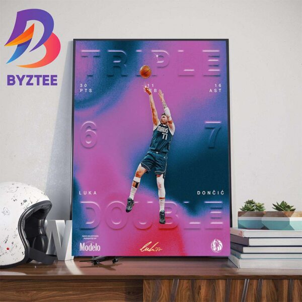 Luka Doncic With 39th 30-Point Triple-Double For The Third-Most In NBA History Art Decorations Poster Canvas