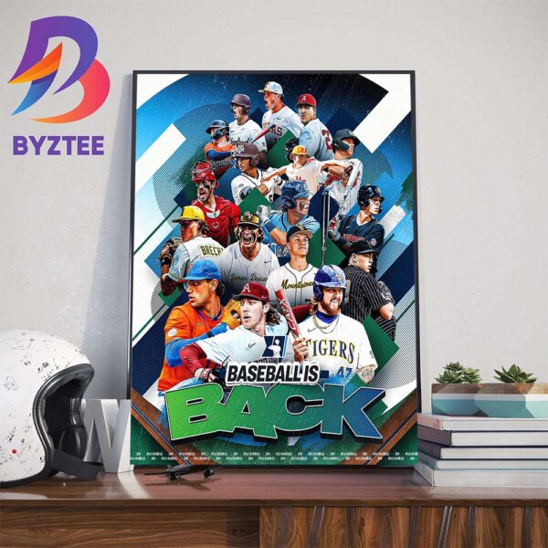 NCAA Baseball Is Back Official Poster Art Decorations Poster Canvas