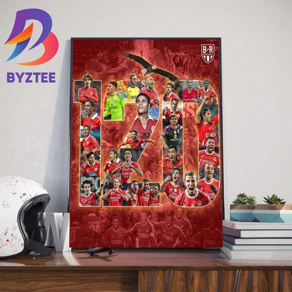 Official Poster Celebrating 120 Years Of Benfica FC Art Decorations Poster Canvas