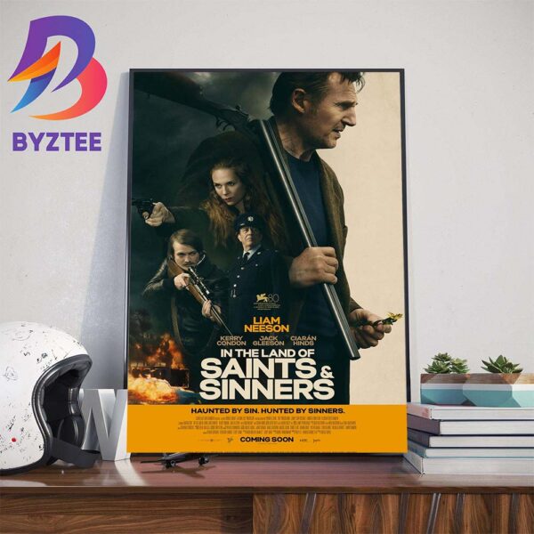 Official Poster In The Land Of Saints And Sinners With Starring Liam Neeson In Theaters March 29th 2024 Art Decorations Poster Canvas