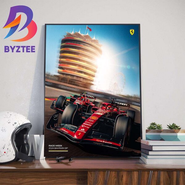 Scuderia Ferrari The First Race Week Of The 2024 Season At Bahrain GP Art Decorations Poster Canvas