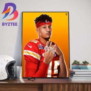 The Kansas City Chiefs Player Patrick Mahomes 3x Super Bowl Rings Art Decorations Poster Canvas
