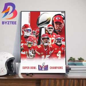 The NFL Super Bowl LVIII Champions Are Kansas City Chiefs Back-to-Back Super Bowl Champions Art Decorations Poster Canvas