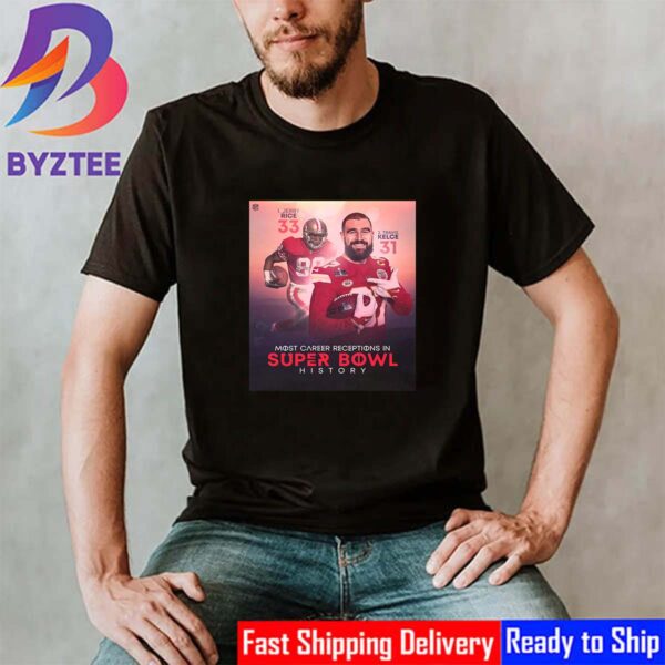 Travis Kelce Road To Most Career Receptions in Super Bowl History Vintage T-Shirt