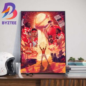 When The Lights Are Bright We Shine Brighter Kansas City Chiefs Back-To-Back NFL Super Bowl LVIII Champions Art Decorations Poster Canvas