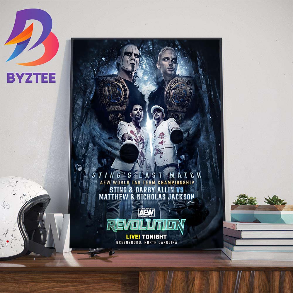 AEW World Tag Team Championship Sting And Darby Allin Vs Matthew And Nicholas Jackson Wall Decor Poster Canvas AEW World Tag Team Championship Sting And Darby Allin Vs Matthew And Nicholas Jackson Wall Decor Poster Canvas