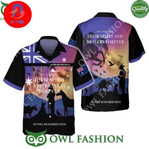 Anzac We Honour Their Spirit Bravery forever UK  For Family Vacation Tropical Summer Hawaiian Shirt