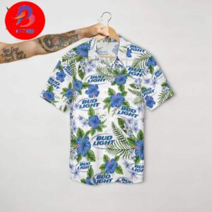 Bud Light Premium For Family Vacation Tropical Summer Hawaiian Shirt Tropical Flowers Beer Lovers