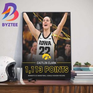 Caitlin Clark 1113 Points Womens DI Basketball Single-Season Record Wall Decor Poster Canvas