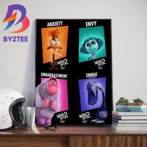 Character Posters Anxiety Envy Embarrassment And Ennui From Inside Out 2 Official Poster Art Decorations Poster Canvas