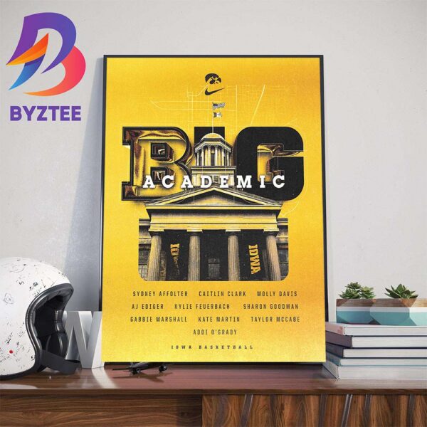 Congrats to Iowa Hawkeyes Womens Basketball For The Academic All-Big Ten Honorees Wall Decor Poster Canvas