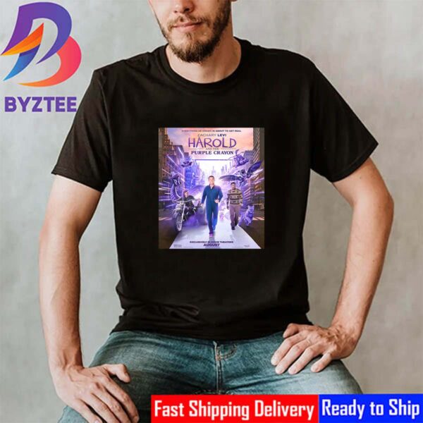 Everything He Draws Is About To Get Real Zachary Levi In Harold And The Purple Crayon Official Poster Vintage T-Shirt