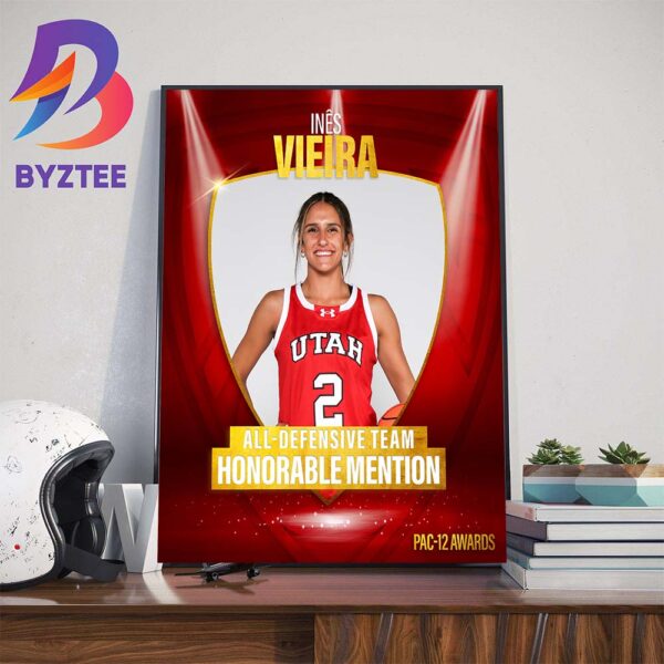 Ines Vieira For All-Defensive Team Honorable Mention PAC 12 Awards Wall Decor Poster Canvas