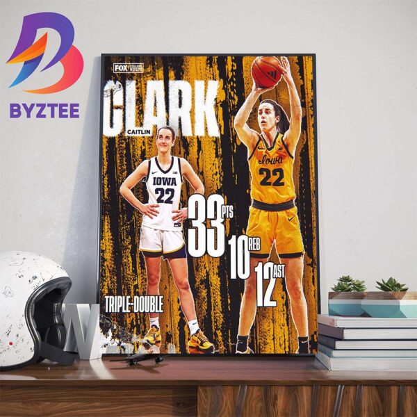 Iowa Hawkeyes Womens Basketball Caitlin Clark Shattering Records And Dropping Triple-Doubles Art Decorations Poster Canvas