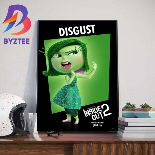 Liza Lapira Voices Disgust In Inside Out 2 Disney And Pixar Official Poster Art Decorations Poster Canvas