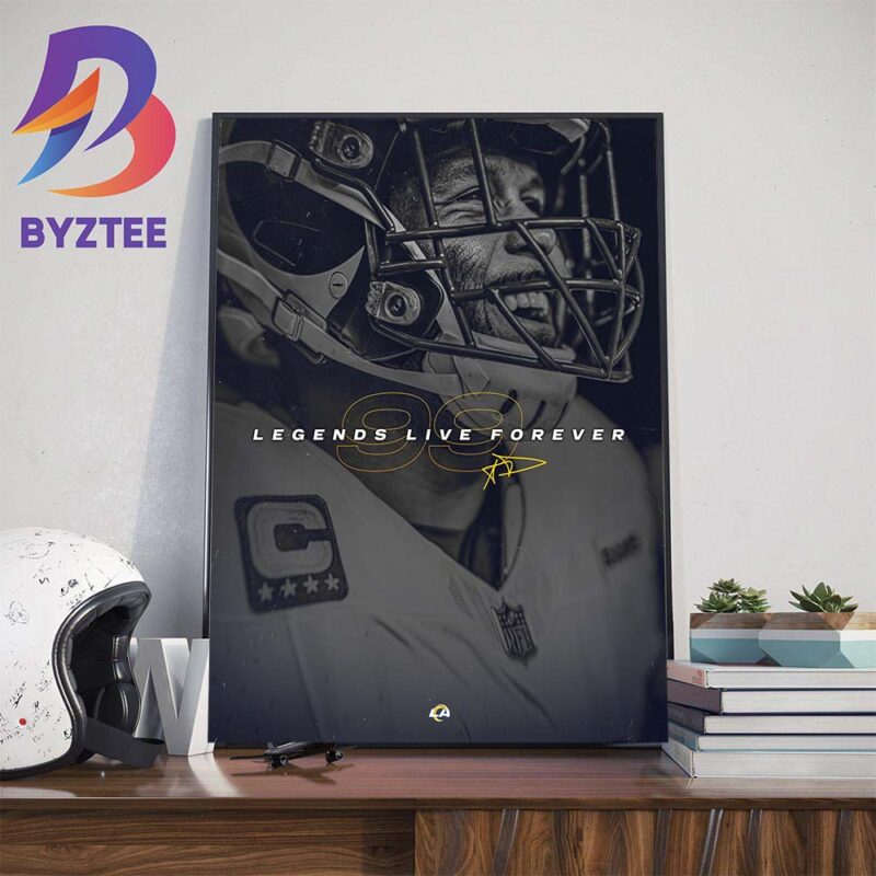 Los Angeles Rams Aaron Donald 99 Legends Live Forever Signature Art ...