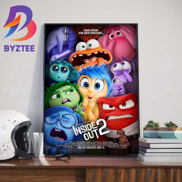 Make Room For New Emotions Inside Out 2 Official Poster Art Decorations Poster Canvas