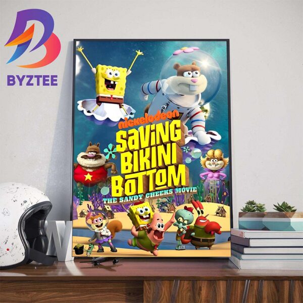 Nickelodeon Saving Bikini Bottom The Sandy Cheeks Movie Official Poster Art Decorations Poster Canvas