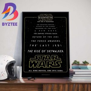 Official Poster For The Skywalker Saga Marathon Re-Release Wall Decor Poster Canvas