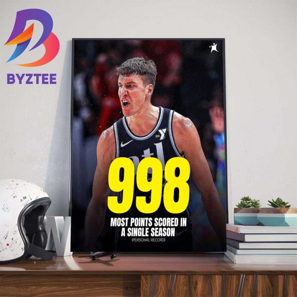 Personal Record Bogdan Bogdanovic 998 Points For Most Points Scored In A Single Season Wall Decor Poster Canvas